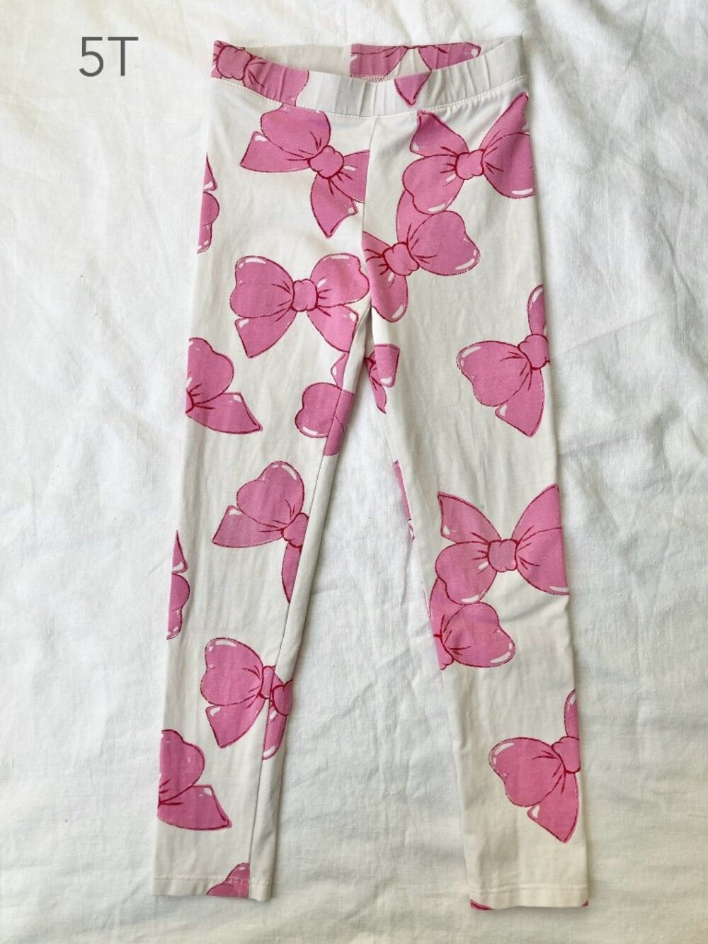 (🎨$3 PLAY) H&M 5T Toddler Pink Bows Leggings Balletcore Barbie